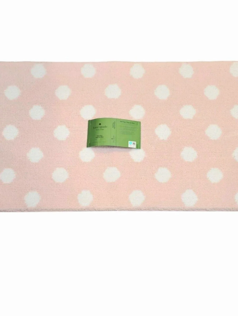 Kate Spade New York Pink and White Polka Dot Plush 21 X 34 Bath Rug